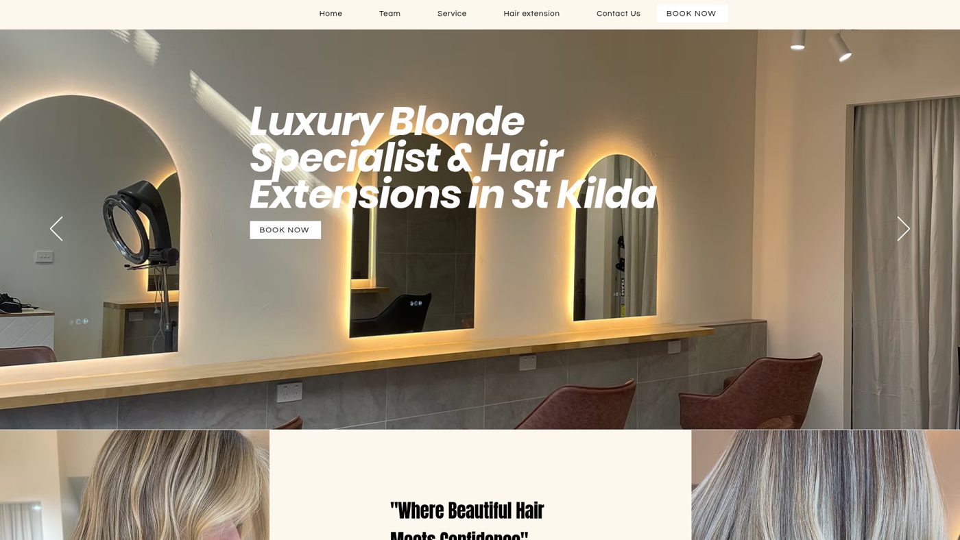 Tiff Hair website by Web Crafted