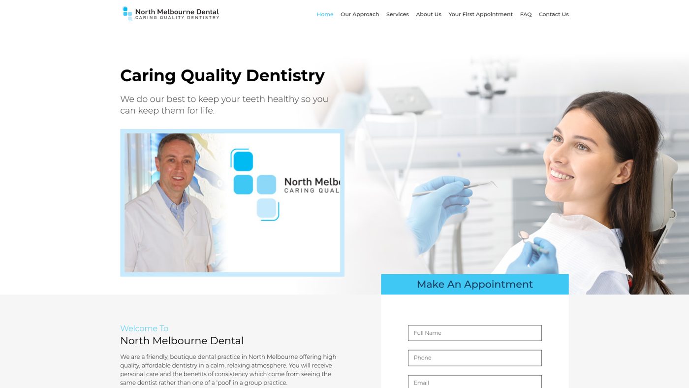 North Melbourne Dental website by Web Crafted